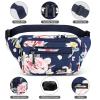 Waist Pack Bag Fanny Pack for Men&Women Hip Bum Bag with Adjustable Strap for Outdoors Workout Traveling Casual Running Hiking Cycling (New Blue Flowers) view 4