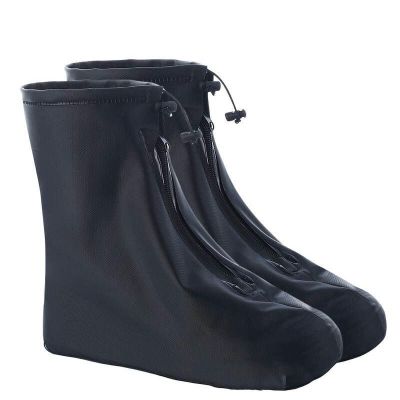 AIRAT Anti-Slip wear-Resistant Thickened Waterproof Shoe Cover Anti-Snow and Dirt-Proof rain Boots for Men and Women on Rainy and Snowy Days with Waterproof Layer rain Shoe Cover Pure Black