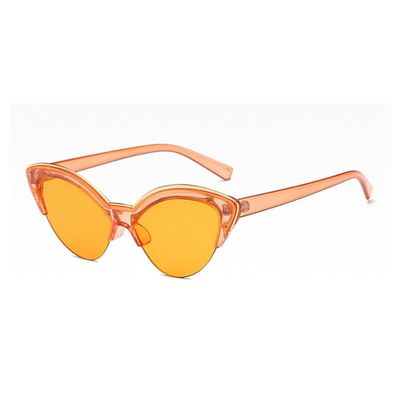 XLUMIO vintage Cat Eye Sun Glasses For Women Vintage Small Half Frame Eyewear Travel Woman Sunglasses,Orange,one size