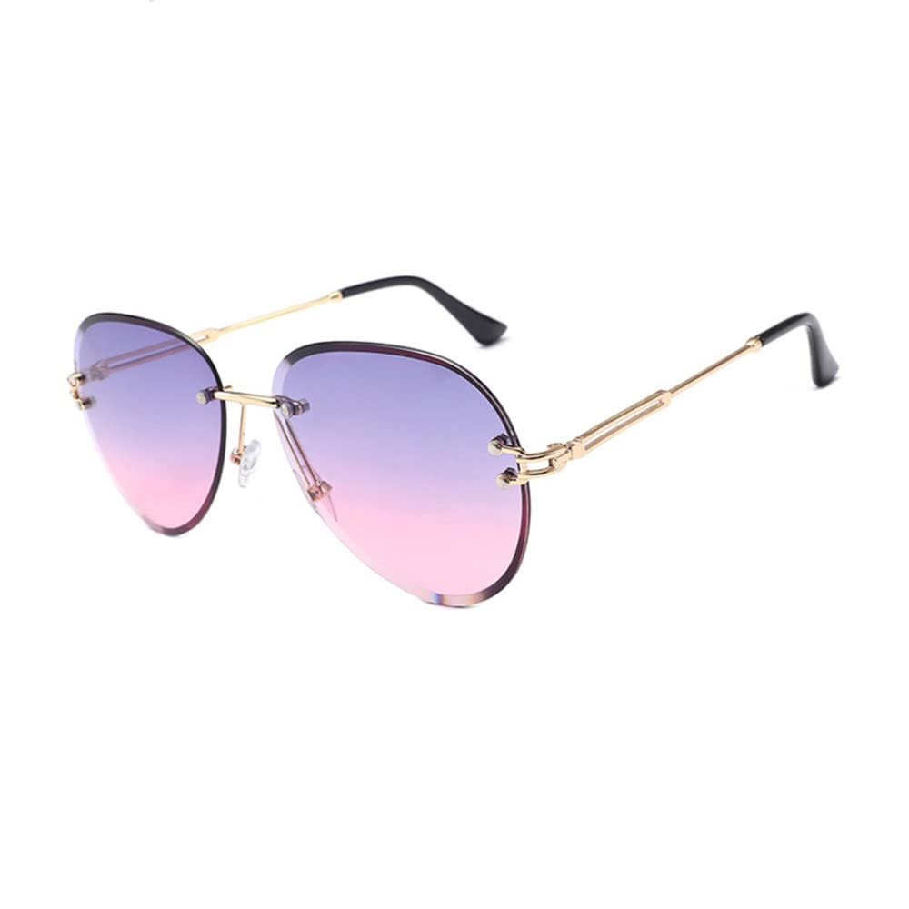 XLUMIO Rimless Sunglasses Women UV400 Ladies Sunglasses Glasses Shades,6,One size