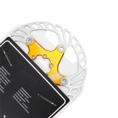 Bicycle brake disc 140mm 160mm 180mm 203mm rotor MTB road bike fold bike cool disc float rotor cable pull and hydraulic disc brake (gold, 180mm)