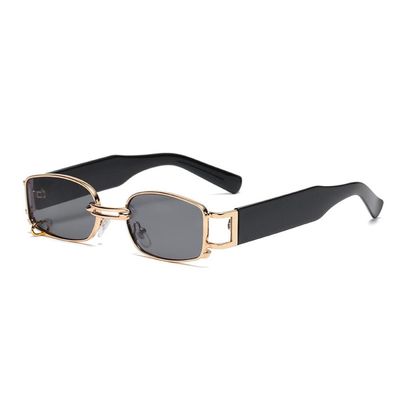 XLUMIO Small Rectangle Punk Sunglasses Women Vintage Metal Ring Decoration Men Sun Glasses Shades UV400,2,One size