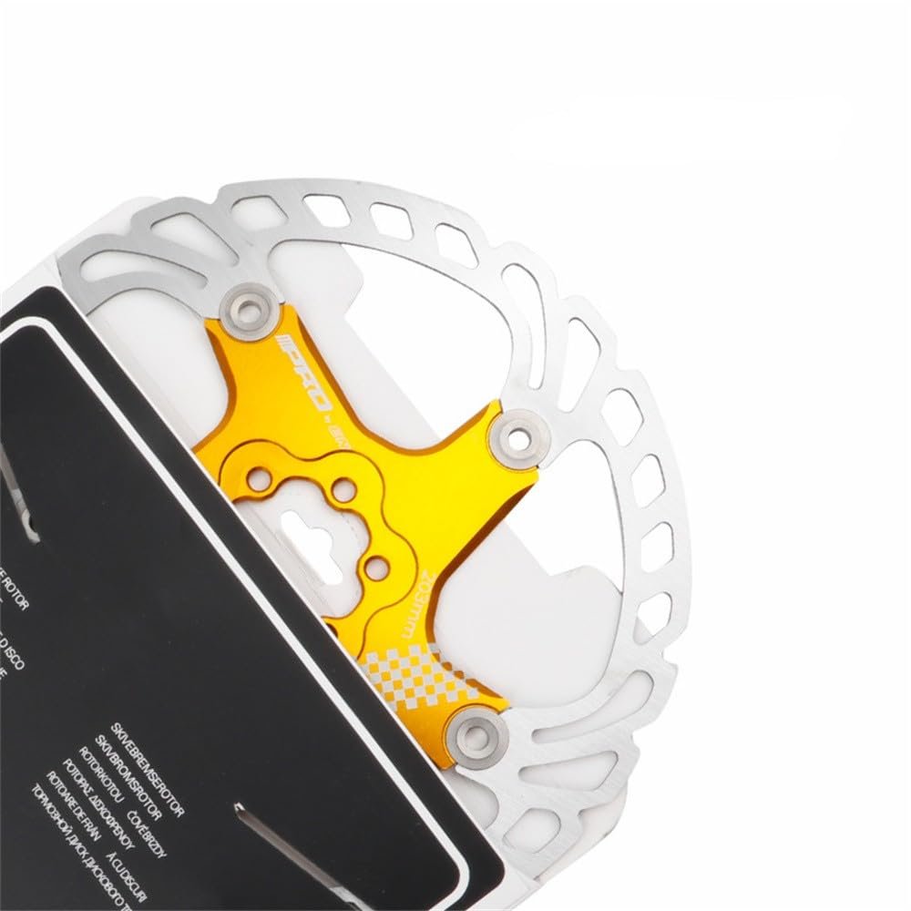 Bicycle brake disc 140mm 160mm 180mm 203mm rotor MTB road bike fold bike cool disc float rotor cable pull and hydraulic disc brake (gold, 203mm)