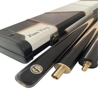 Jian Ying Gen 2-57" 3/4 Jointed Billiard/Pool/Snooker Cue Set with Ebony Maple Butts,Front Face-Spliced Ash Shaft, 9.7mm Tip, and Leather Case