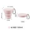 ZPCTECHGO Reusable Foldable Silicone Water Cup, Portable Picnic Snacks Cup, Pocket Size Travel Cup Extensible, Collapsible Cups with Lid for Camping, Travel (Pink with Hook) view 2
