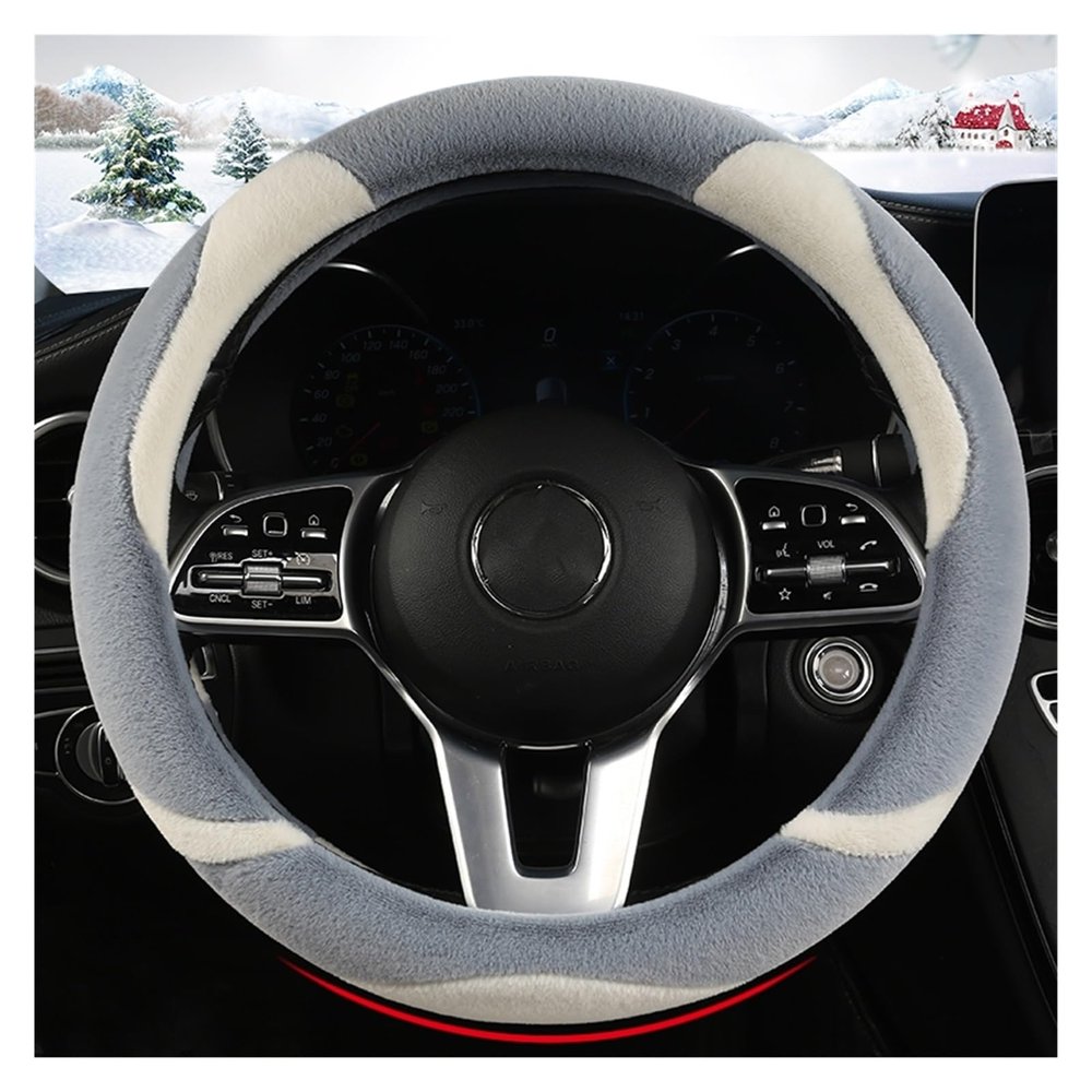 FUERU Car Steering Wheel Cover Set Car Steering Wheel Cover Autumn and Winter Plush Warm and Cold Fashion Car Interior (Color : 3#)
