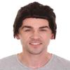 HPO Adult Men's Playboy Billionaire Comic Superhero Wig, Dark Brown Color, Flame-retardant Synthetic Fiber view 1
