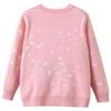 Girls Christmas Sweater Crew Neck Knit Pullover Tops Ugly Christmas Sweaters, Cat Pink, Tag 130 = 5T view 3