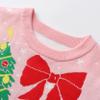 Girls Christmas Sweater Crew Neck Knit Pullover Tops Ugly Christmas Sweaters, Cat Pink, Tag 130 = 5T view 4
