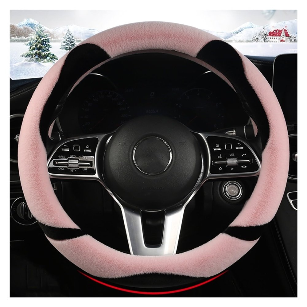 FUERU Car Steering Wheel Cover Set Car Steering Wheel Cover Autumn and Winter Plush Warm and Cold Fashion Car Interior (Color : 1#)