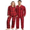 DIKFA Mens Christmas Pajamas Set - Long Sleeve Loungewear Soft Sleepwear Button-Down Pajama Couple Pjs