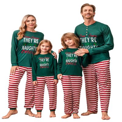 Ekouaer Family Christmas Pajamas Matching Sets Womens Mens Pjs Long Sleeve Sleepwear Holiday Lounge Sets Stripe S