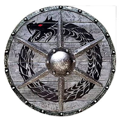 Medieval Viking Shield Viking Dragon Shield Handmade Natural Round Armor Templar Battle for Costume Halloween Cosplay Vintage Home Decor Gifts