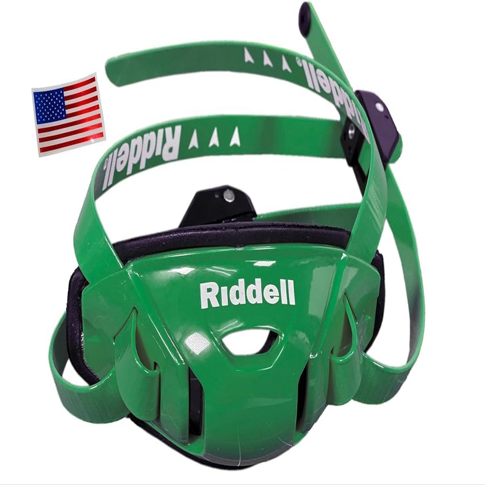 Riddell SpeedFlex Hard Cup Cam-Loc Chinstrap + US Flag Helmet Decal (Large, Kelly Green) - Green Gridiron