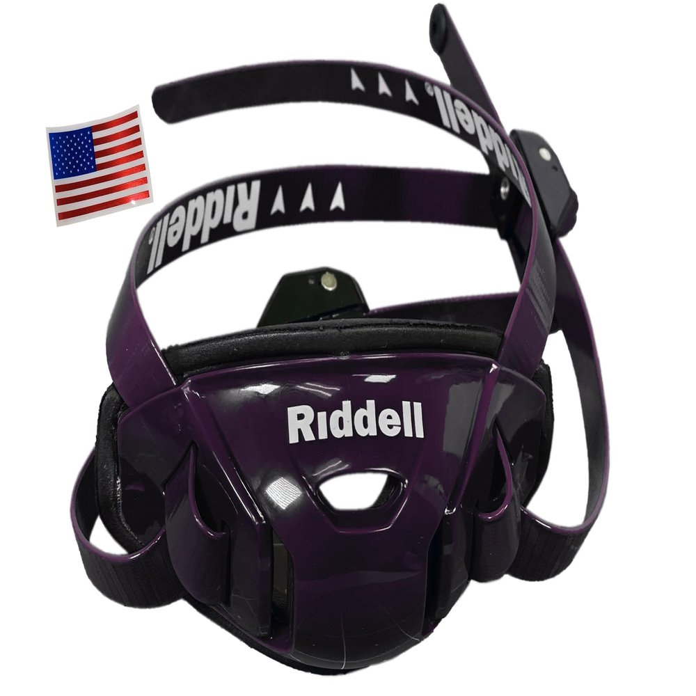 Riddell SpeedFlex Hard Cup Cam-Loc Chinstrap + US Flag Helmet Decal (Small, Purple) - Green Gridiron