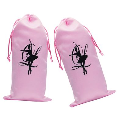 FONDOTIN 2pcs Drawstring Dance Shoe Storage Bag The Tote Bag Organizer Satin Pink Pointed Shoes Pouches Shoes Storage Pouches Dance Shoes Bags Washable Drawstring Bag X27 Shoe Bags