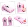 FONDOTIN 2pcs Drawstring Dance Shoe Storage Bag The Tote Bag Organizer Satin Pink Pointed Shoes Pouches Shoes Storage Pouches Dance Shoes Bags Washable Drawstring Bag X27 Shoe Bags view 4