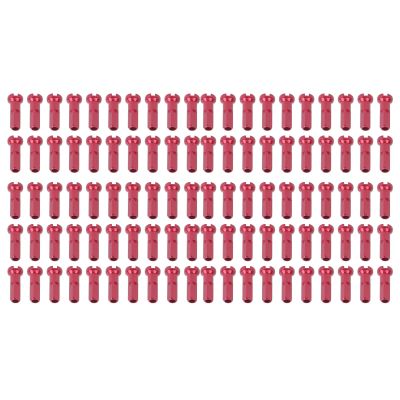 Spoke Cover Nipple, 54g Sturdy Durable 14x6mm Aluminum Alloy Bicycle Spoke Cap, 100Pcs Resistance Rust Proof for Cycling Accessory Bike Spokes (Red)
