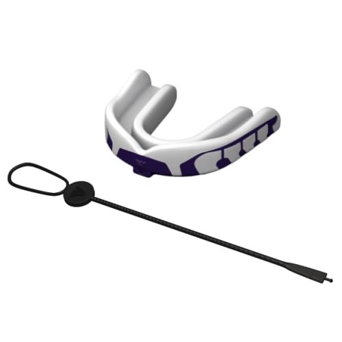 Velocity Champion Youth Mouthguard, 1 Pack, Purple & White - for Ages 11 to 18 - Ideal for Lacrosse, Football, Hockey, Basketball, Soccer, Boxing, Martial Arts, Field Hockey, and More