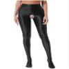 Rswnyirn Women's Glossy Hollow Out Pantyhose High Waist Oily Shiny Spandex Tights Leggings Pants Black XX-Large view 2