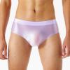 Miutii Men's Glossy Thongs Gay Sissy Panties Satin Glitter Mini Tangas Underwear Bikini Lingerie Purple X-Large view 3