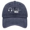 911 Hats 911 Dispatcher Heartbeat Headset Dad Hat for Women Funny Dad Hat Adjustable Navy Blue view 1