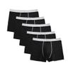 Men's Classic Comfort Athletic Trunks Cotton Traceless Boxer Brief Breathable Solid Colour Underwear (Black 5PC,XX-Large) view 1