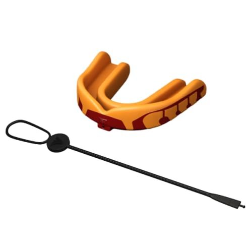 Velocity Champion Youth Mouthguard, 1 Pack, Maroon & Yellow - for Ages 11 to 18 - Ideal for Lacrosse, Football, Hockey, Basketball, Soccer, Boxing, Martial Arts, Field Hockey, and More