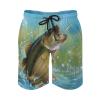 Bass Fishing Mens Swim Trunks Quick Dry Beach Shorts Casual Sports Board Shorts Swimwear with Pocket M view 2