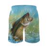 Bass Fishing Mens Swim Trunks Quick Dry Beach Shorts Casual Sports Board Shorts Swimwear with Pocket M view 3