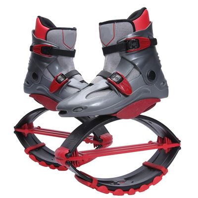 Kangaroo Jumping Shoes, Youngster/Youth Sport Fitness Accessory Anti-Gravity Running Boots, Non-Slip Tread/Removable Liner (Color : Grey red, Size : 30-32)