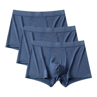 Maiyifu-GJ Men's Athletic Solid Color Traceless Trunks Modal Breathable Underwear Classic Hip U Convex Pouch Boxer Brief (Blue 3PC,4X-Large)