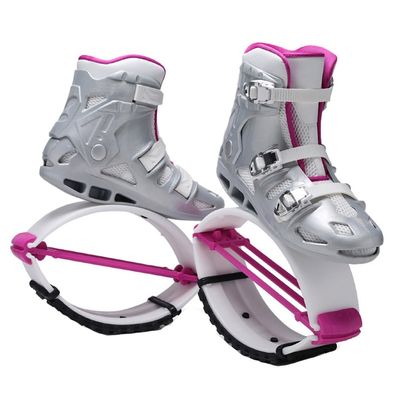 Kangaroo Jumping Shoes, Moon Shoes for Adults Bouncy Adjustable Non-Slip Fitness Jump Shoes Indoor/Outdoor Bounce Shoes (Color : Grey Pink, Size : 43-45)