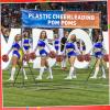 100 Pack Cheerleading Pom Pom Bulk Football Game Cheerleader Pompoms Plastic Cheering Hand Flowers with Handle for Sports Dance Match Team Cheerleading Squad(Red Silver) view 4