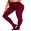 HeyUU Women's 80 Denier Semi Opaque Tights High Waist Soft Solid Color Pantyhose (Burgundy, Large-X-Large) view 1