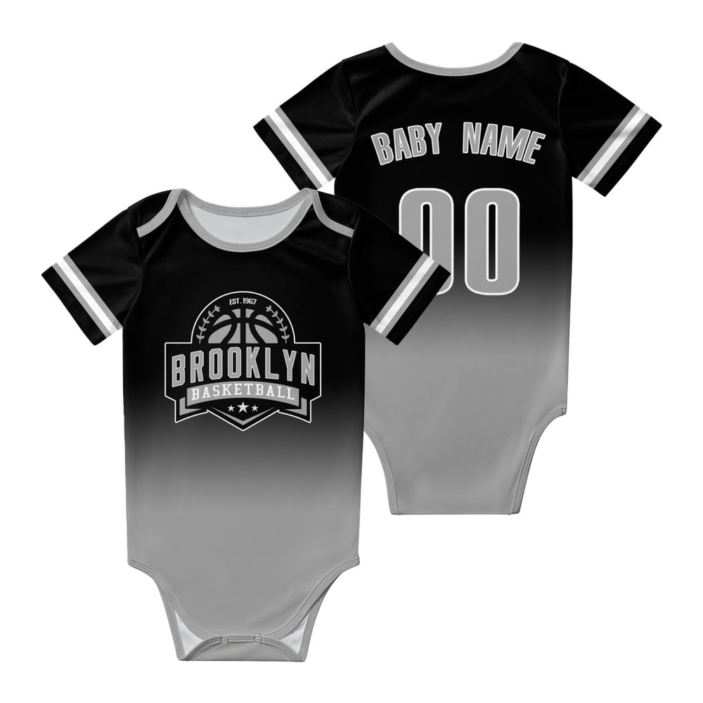 Brooklyn Custom Newborn Clothes,Baby Clothes,Personalized Name Number for Fans Newborn & Infants Gifts 3M-4T