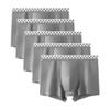Maiyifu-GJ Men's Athletic Quick-Drying Hip Boxer Brief Solid Color Loose Traceless Trunks Cotton Breathable Underwear (Gray 5PC,XX-Large)