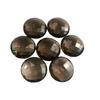Gems For Jewels Woman's 18mm Smoky Quartz Round Double Side Checker Cut Gems, Smoky Quartz Cabochons, Loose Smoky Quartz Gems For Jewelry, Smoky Quartz 2 Pieces view 1