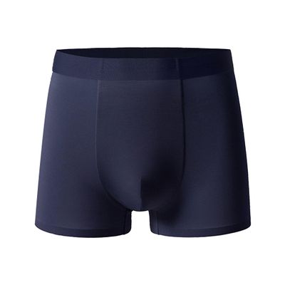 Maiyifu-GJ Men's Modal Traceless Underwear Comfort Athletic Hip Boxer Brief Breathable Solid Color Underpants (Blue 1PC,Large)