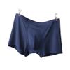 Maiyifu-GJ Men's Modal Traceless Underwear Comfort Athletic Hip Boxer Brief Breathable Solid Color Underpants (Blue 1PC,Large) view 2