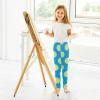 Aflyko Girls' Leggings Green Blue Polka Dot Kids Athletic Pants Dance Tights Yoga Ballet Running Workout Everyday Wear 5T view 4