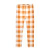 Aflyko Girls' Leggings Gingham Plaid Cute Orange Big Kids Athletic Pants Dance Tights Yoga Ballet Comfortable Soft Everyday Wear 9-10T view 1