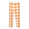 Aflyko Girls' Leggings Gingham Plaid Cute Orange Big Kids Athletic Pants Dance Tights Yoga Ballet Comfortable Soft Everyday Wear 9-10T view 3