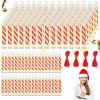 Wettarn 120 Pcs 4" Christmas Glow Sticks Light up Sticks Bright Candy Cane Light Stick Bulk Christmas Adults Camping Hiking Activities Blackout Storm Emergency(Red White) view 1