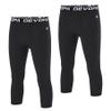 DEVOROPA Youth Boys Compression Pants 3/4 Length Sports Tights Leggings Soccer Basketball Base Layer 2 Pack Black/Black XS view 1