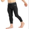 DEVOROPA Youth Boys Compression Pants 3/4 Length Sports Tights Leggings Soccer Basketball Base Layer 2 Pack Black/Black XS view 2