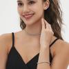 PORYIMEE Tennis Necklace Bracelet Earrings for Women, Silver Plated, Dainty Tennis Chocker Necklace, Crystal Bracelet for Men/Teen Female, Wedding Jewelry for Bride, Hypoallergenic view 2
