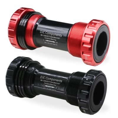 DJC Bike Ceramic Bearing Bottom Bracket BSA 68-73mm English Threaded BB 24mm Spindle, Fit MTB Road Bike Hollow Deore XT SLX R7000 R8000 4700 5800 6800 IXF Prowheel(Ceramic 24-24mm Black)