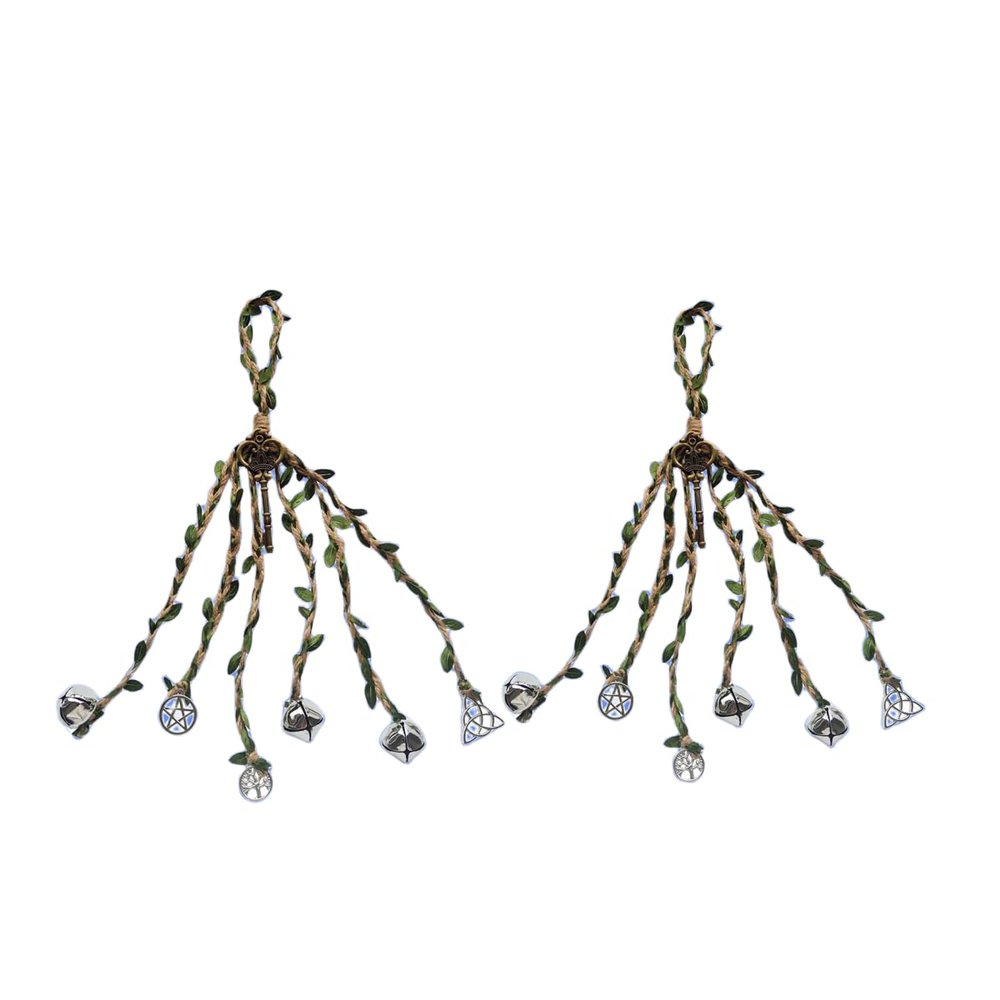 2 PCS The Witch's Wind Chimes, The Celtic Gate Wind Chimes, The Decorative Wind Chimes Placed Outside The Porch Garden Window, and The Green Leaves are The Blessing of The Tree'S Life (A)