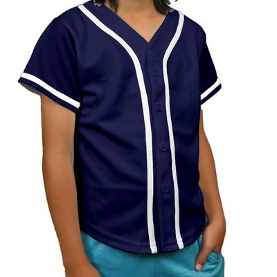 DIGITMON Kids Baseball Jersey Button Down Premium Hip Hop T Shirts Uniform NAVYWHITE 3-Month Infants
